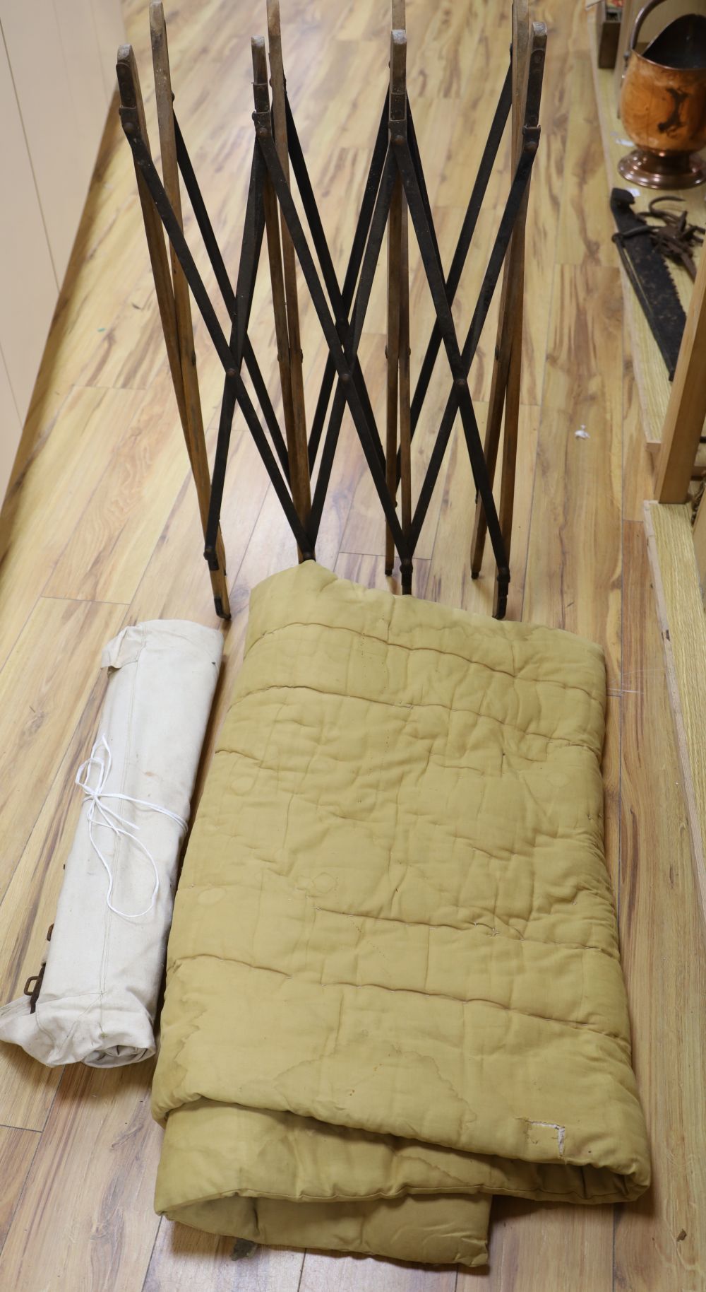 A 1920s/30s Army and Navy folding Safari bed